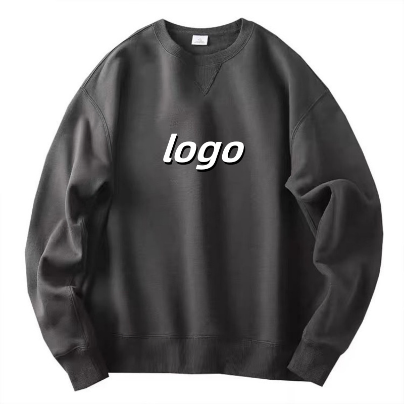 Custom Embroidered Logo OEM Fleece Long Sleeve Pullover Oversized Sweatshirt