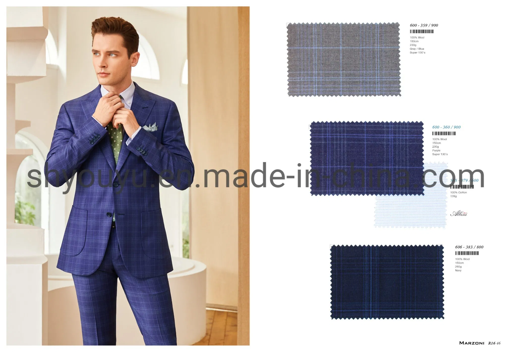 OEM Slim Fit Notch Lapel Round Shoulder Men Blazer