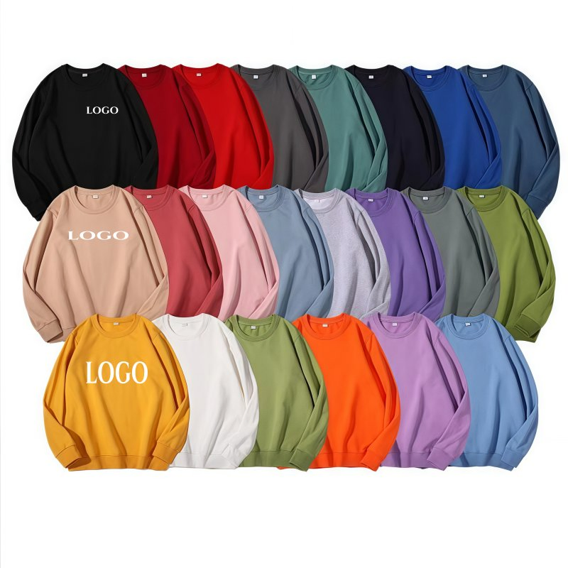 High Quality Men's Soft Cotton Heavy Weight Fleece Crewneck Hoodie Sweatshirt