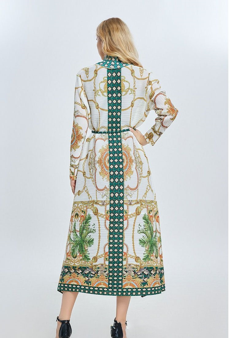 Factory Customized Long Coat Miyake Pleated Contrast Color Loose MID-Length Windbreaker for Women