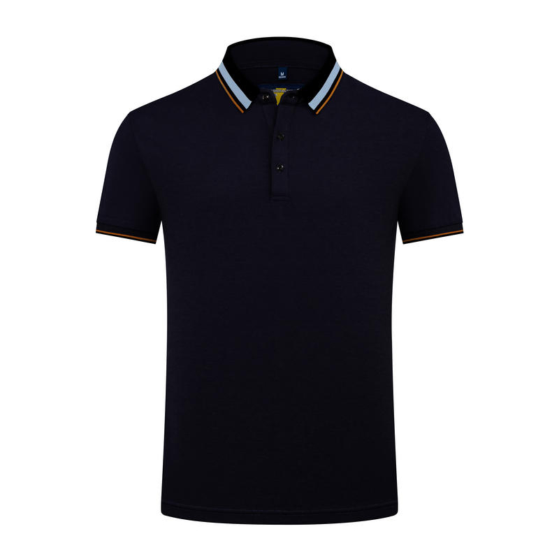 Summer High-End Fashion Ice Skin Paul Polyester Cotton Short-Sleeved Lapel Polo Shirt
