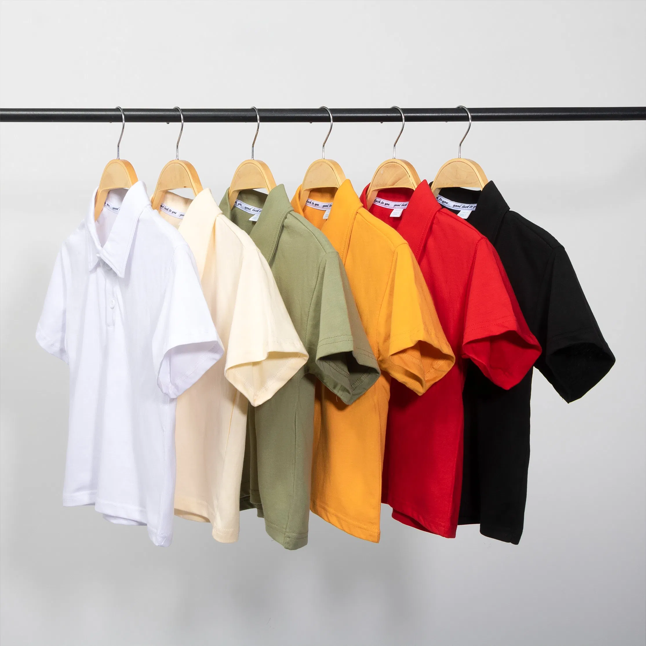 2025 Wholesale Summer OEM Kids Clothes School Uniforms Boys Short Sleeves Shirt 190GSM 100% Cotton Children Graphic Blank Polo Neck T Shirts Tee Shirt