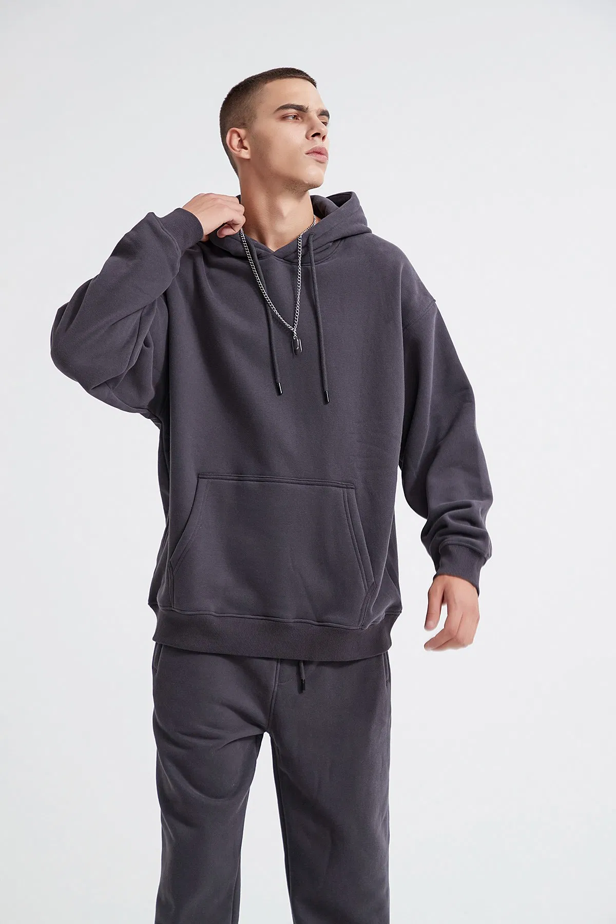 The 350g Fleece Drawstring Pocket Hoodie Supports Print Customization