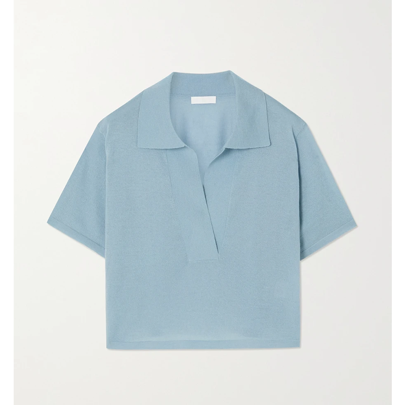 100% Merino Wool Shirt Spring Polo Tee Women V Neck Tank Top.