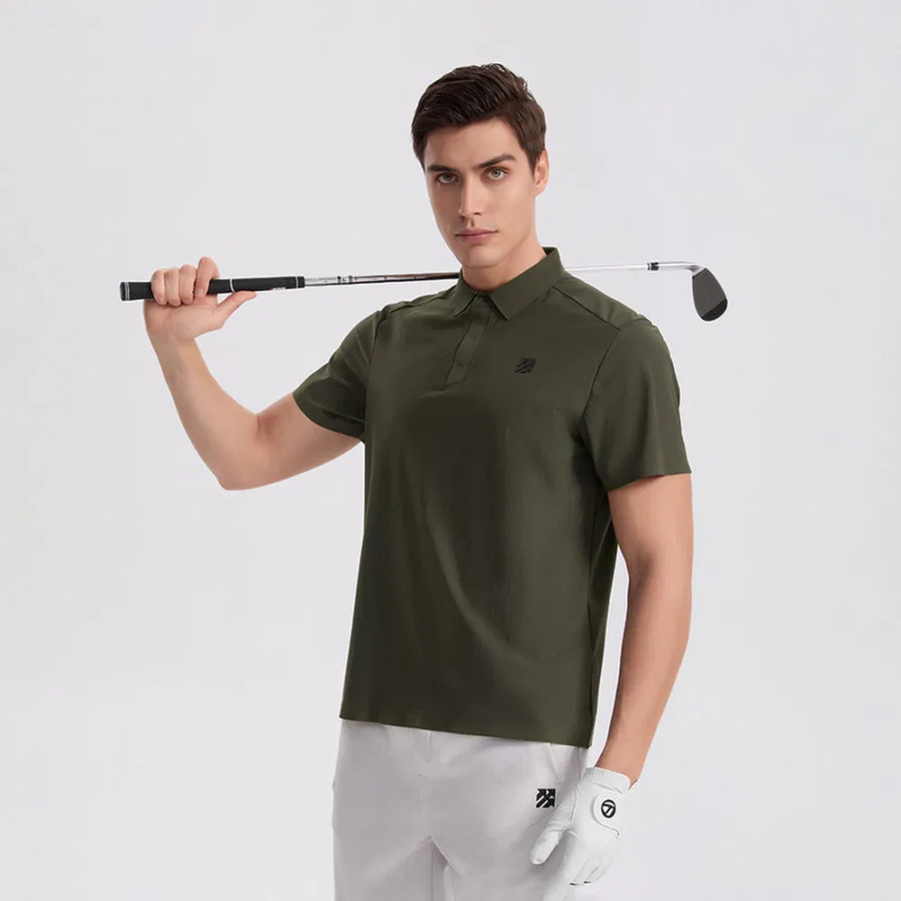 Casual and Versatile Man Quick Dry Short-Sleeve Polo Shirt for Exhibition Venues