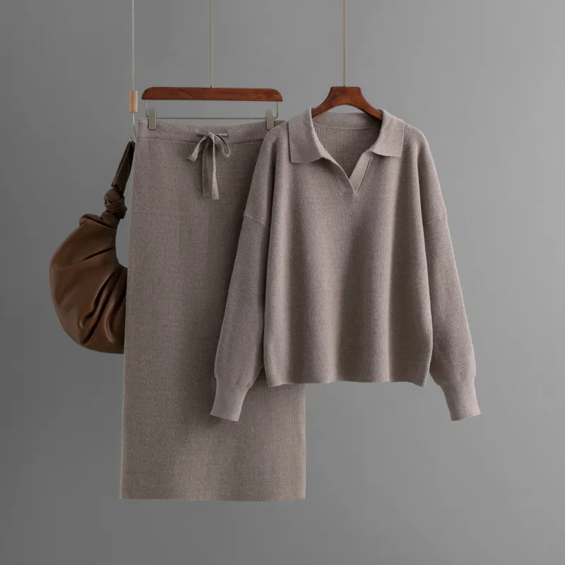 Polo Collar Sweater Dress