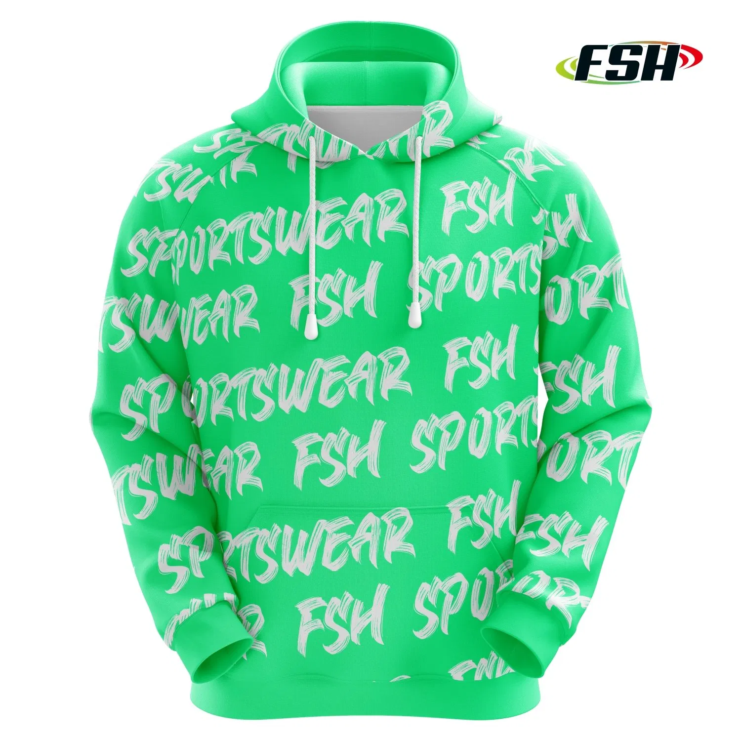 New Design Custom Fluorescent Color Bright Sublimation Sports Wear Hoodie with Fleece