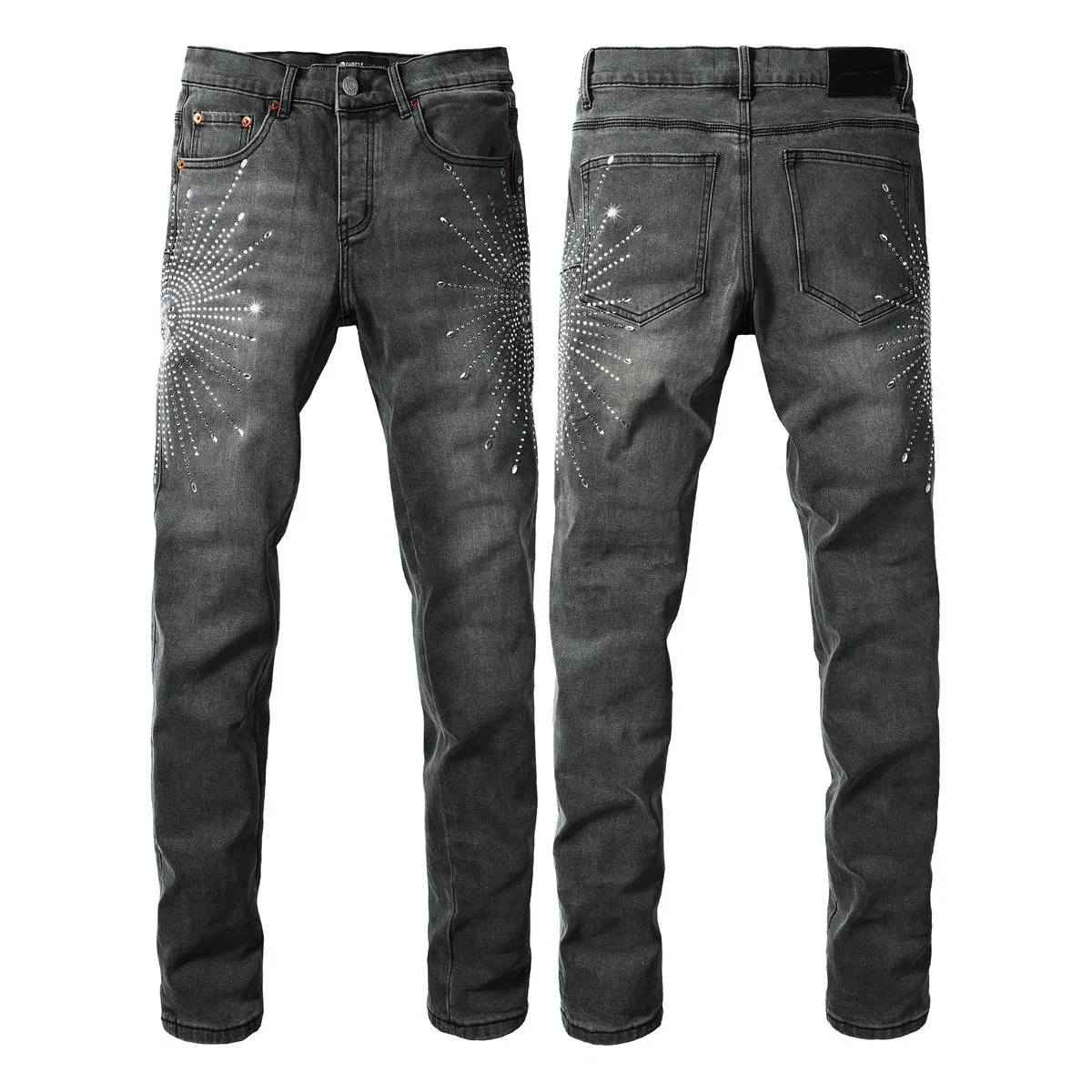 American Street Fashion Men's Jeans - European Style Version, Embroidered + Ripped + Graffiti Elements, Slim-Fit Skinny Casual Pants