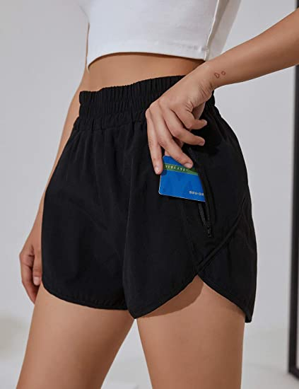 Women′ S Running Shorts Elastic High Waisted Shorts