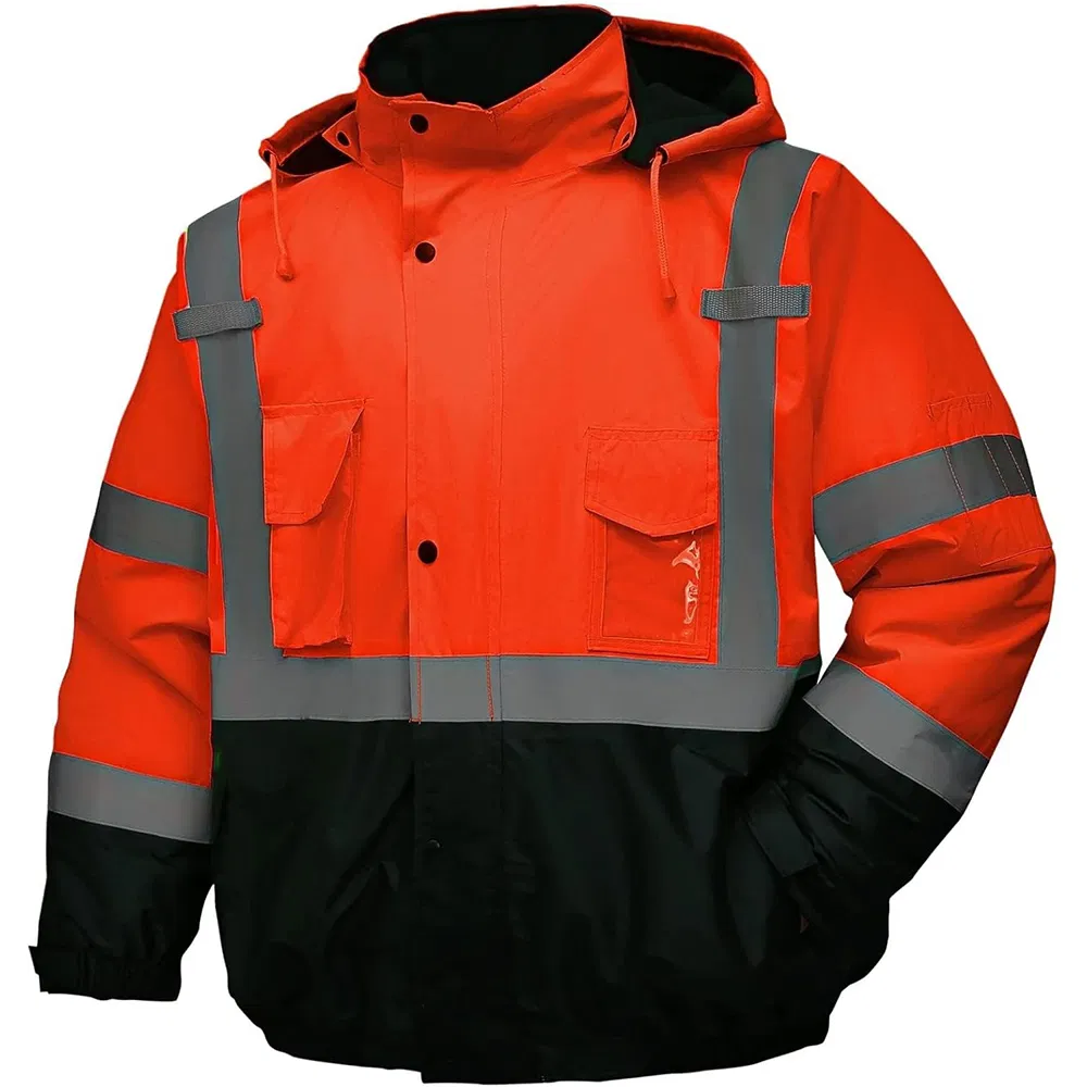OEM Waterproof Windproof Reflective Safety Jacket 3-in-1 with Removable Fleece Liner Raincoat