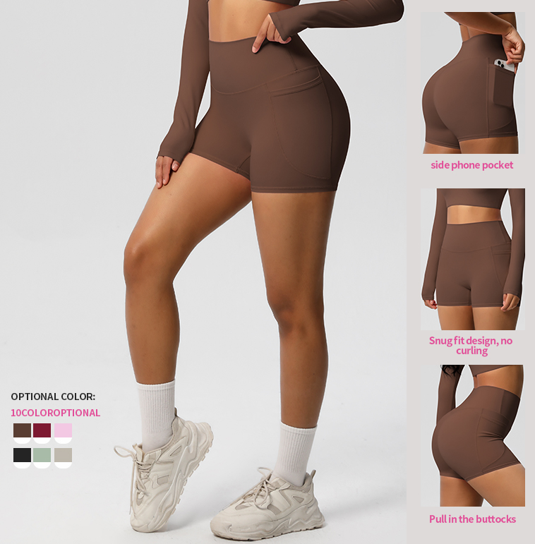 Women's Lightweight Yoga Shorts with Pockets for Gym &amp; Yoga