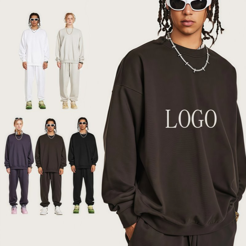 100% Cotton French Terry Custom Print Logo Crewneck Sweatshirt for Men