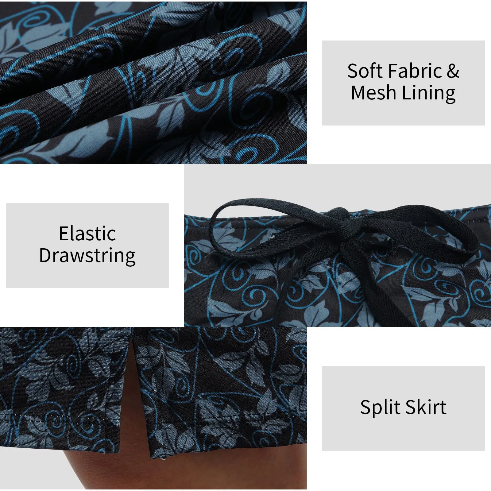 Tennis Golf Short Skirt Knee Length with High Waist Zipper Pocket