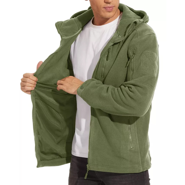 Conmr Tactical Fleece Jacket Men's Windproof Warm Outdoor Coat