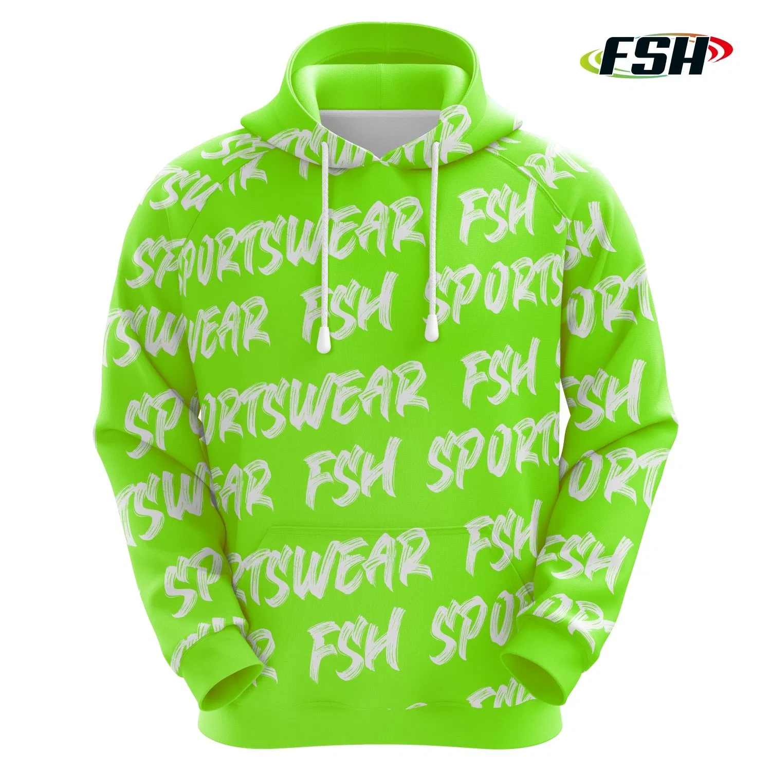 New Design Custom Fluorescent Color Bright Sublimation Sports Wear Hoodie with Fleece