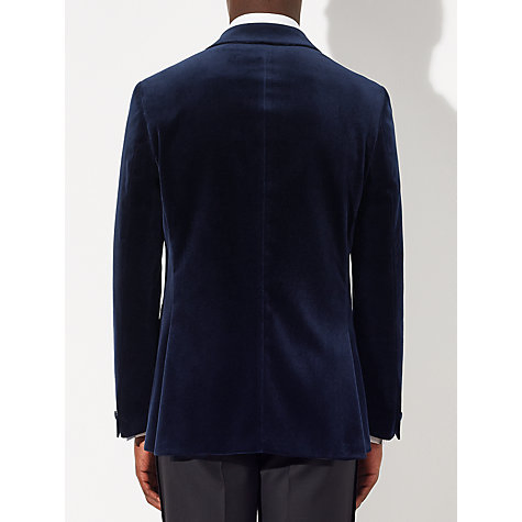 Men's Peak Lapel Single Button Velvet Suit Blazer for Men