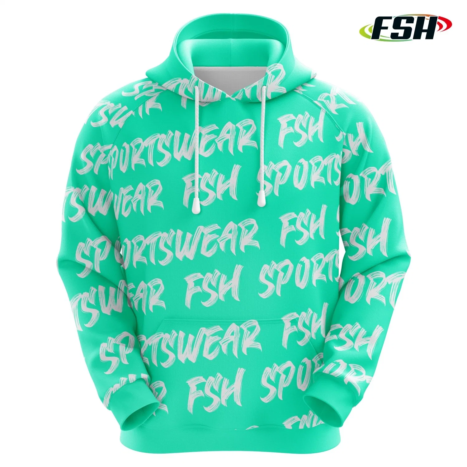 New Design Custom Fluorescent Color Bright Sublimation Sports Wear Hoodie with Fleece