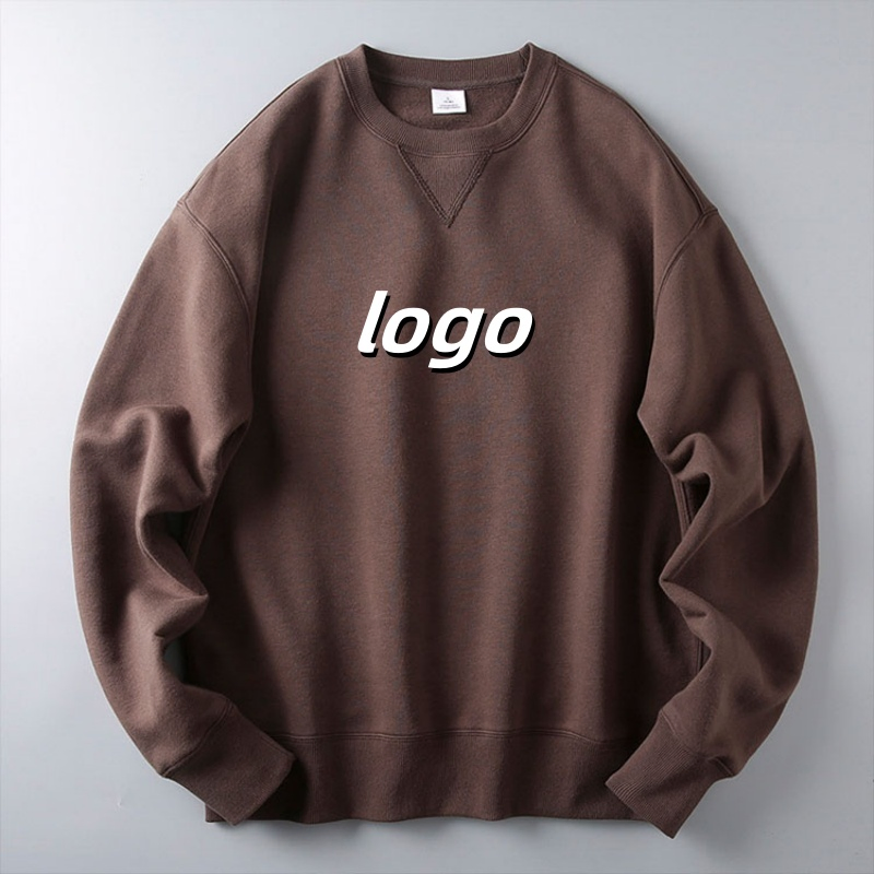 Custom Embroidered Logo OEM Fleece Long Sleeve Pullover Oversized Sweatshirt