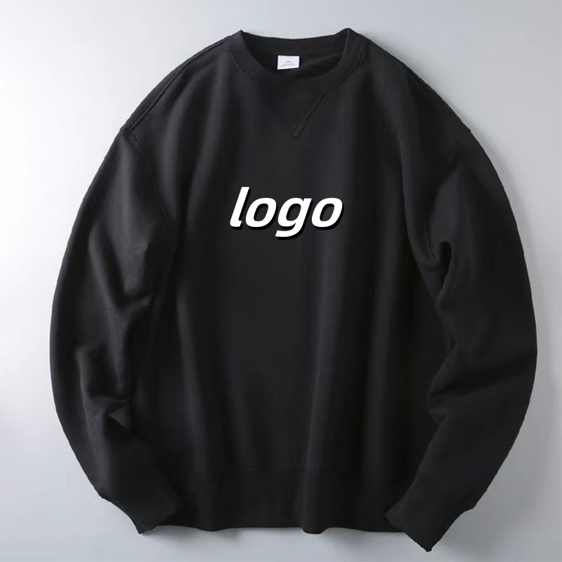 Custom Embroidered Logo OEM Fleece Long Sleeve Pullover Oversized Sweatshirt