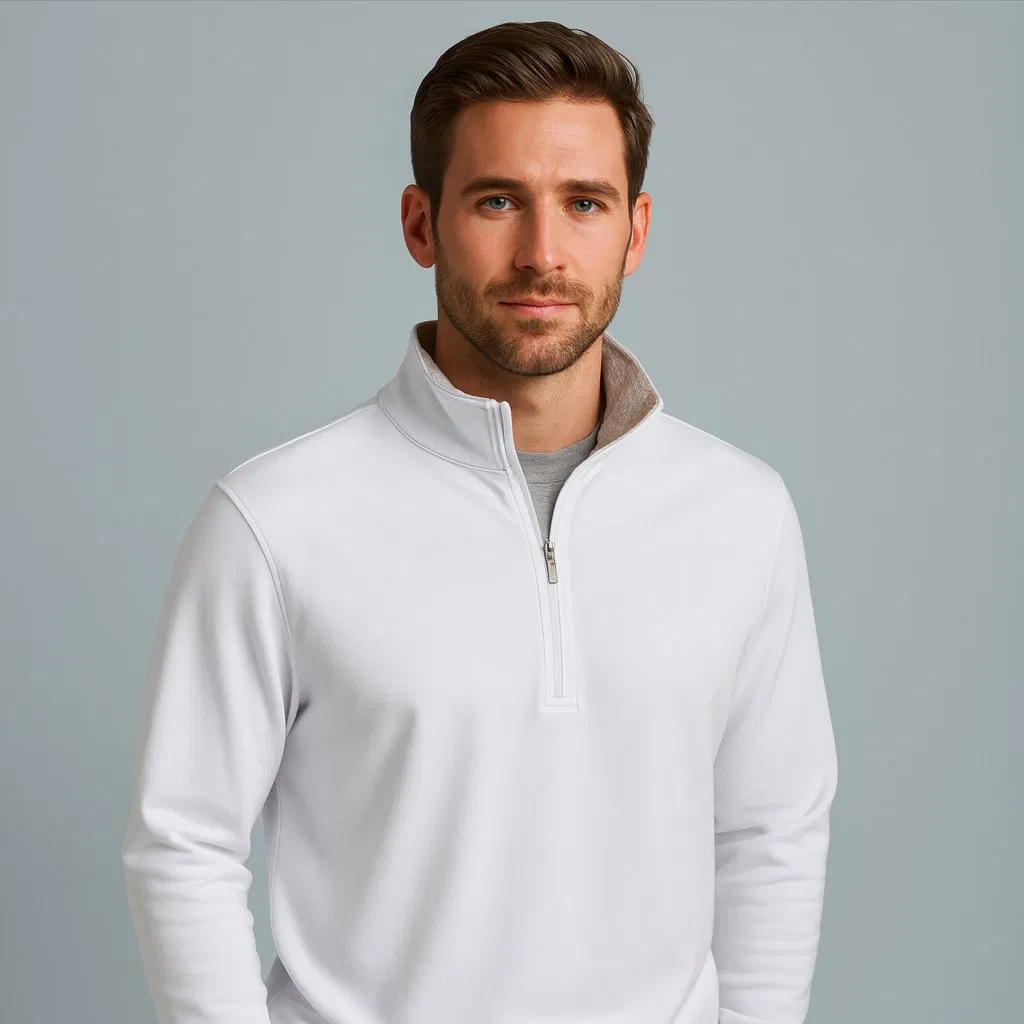 Custom High Quality Luxury Blank 1/4 Zip Collar Quarter Zip Pullover Knit Golf Men's Sweatshirt