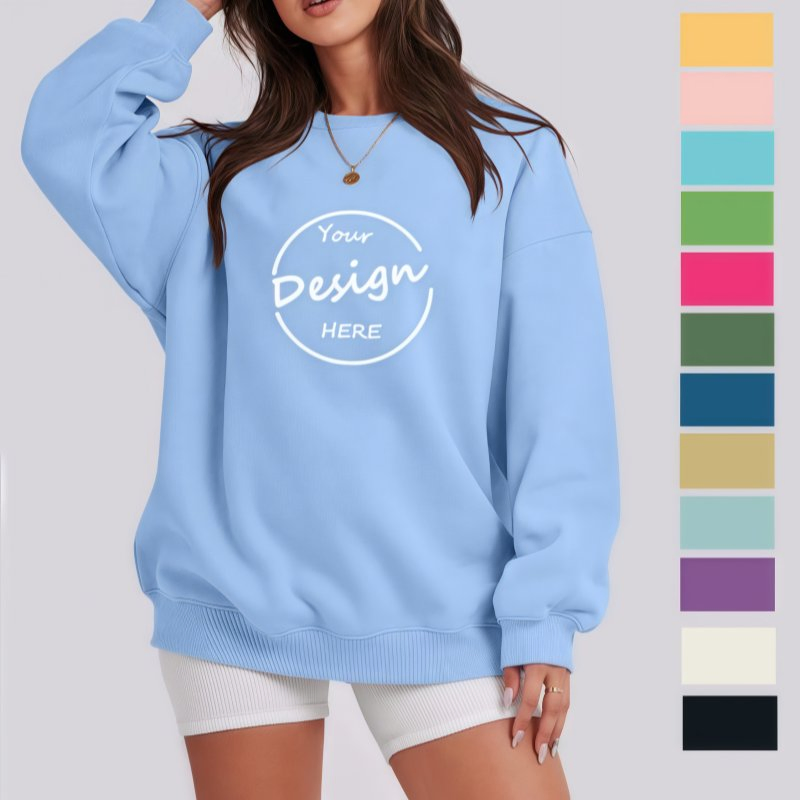 100% Cotton French Terry Custom Print Logo Crewneck Sweatshirt for Men