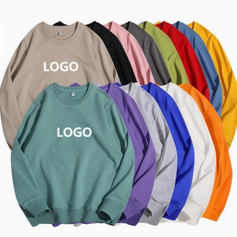 100% Cotton French Terry Custom Print Logo Crewneck Sweatshirt for Men