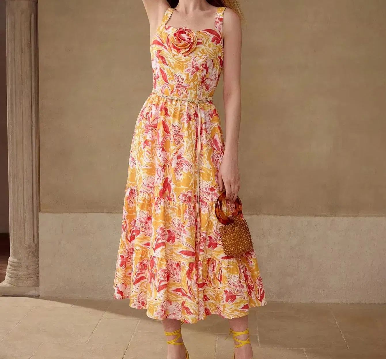 Fashion Summer Women's Clothing Boutigue New Sexy Sleeveless Printed Tops and Maxi Long A-Line Skirt