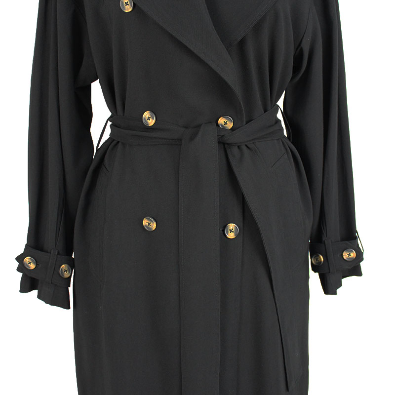 Women Fashion Double-Breasted Jacket Windproof Outwear Dust Long Trench Coat with Belt