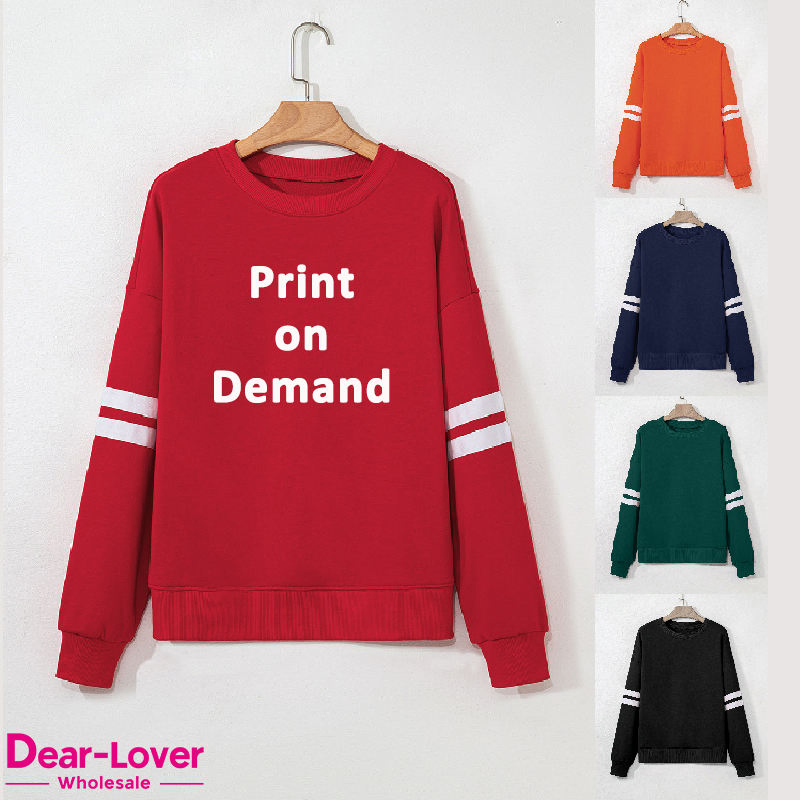 Dear-Lover Ready Stock Fashion Factory Wholesale Dropship Custom Design Support Fast Delivery Drop Shoulder Oversized Women's Apparel Pullover Sweatshirt