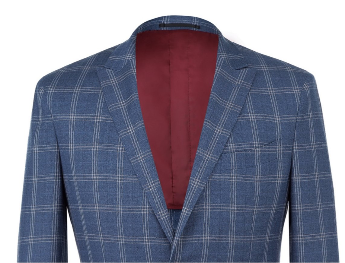 Luxury Men's Machine Washable Wool Blazer with Notch Lapel