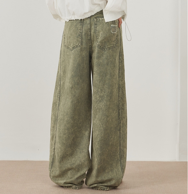 Men Jeans Custom Wide Leg Ripped Men's Jeans Men and Women Fashion Streetwear Dirty Fit Baggy Jeans Hip Hop Style Jeans