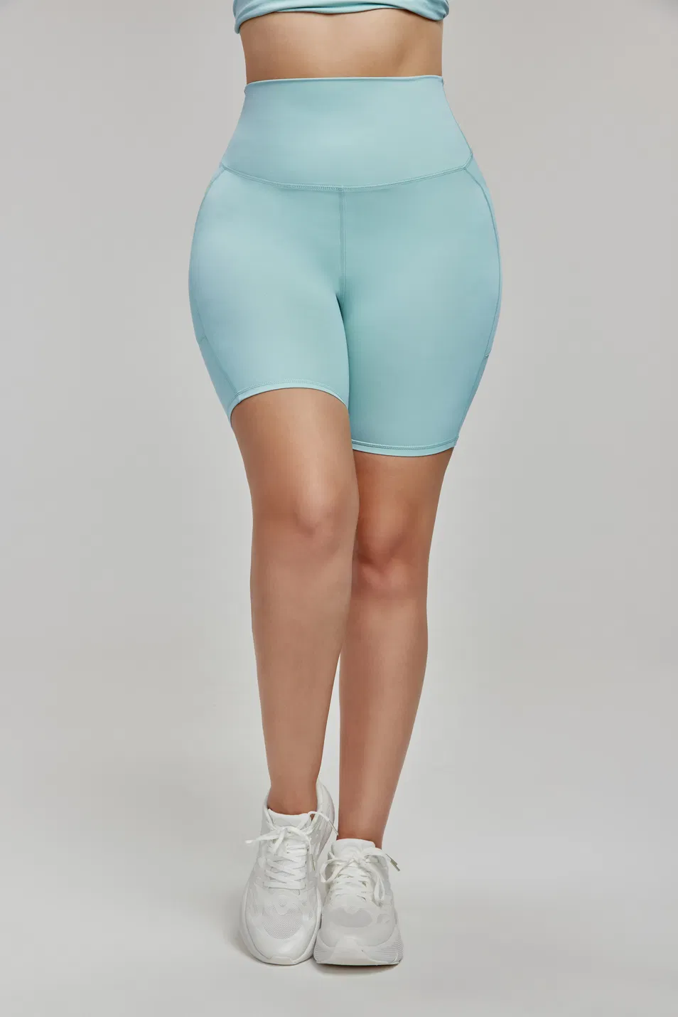 High Waist Yoga Biker Shorts Front