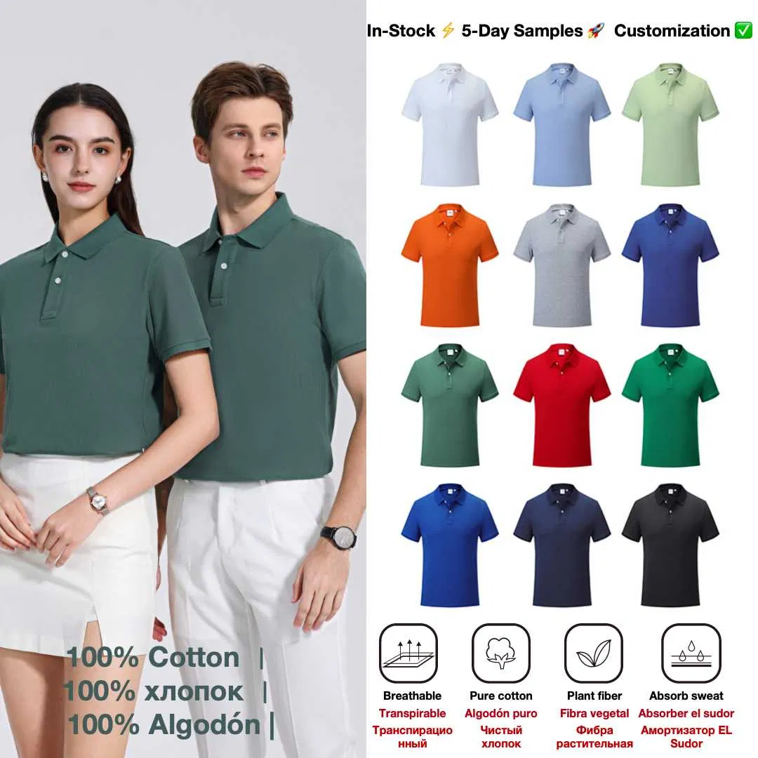 Unisex T-Shirt Clothes 100% Cotton Business Casual Fashion Custom T Shirt Polo Shirt