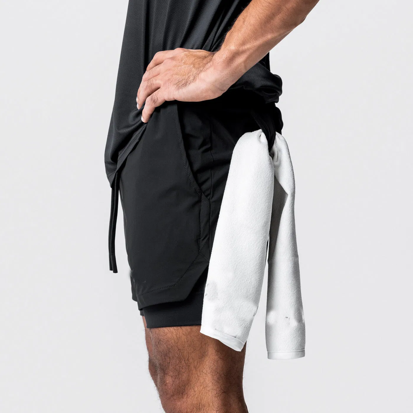 Fitness Sports Shorts Men's Nylon Running Quick Dry Double Layer Basketball Shorts