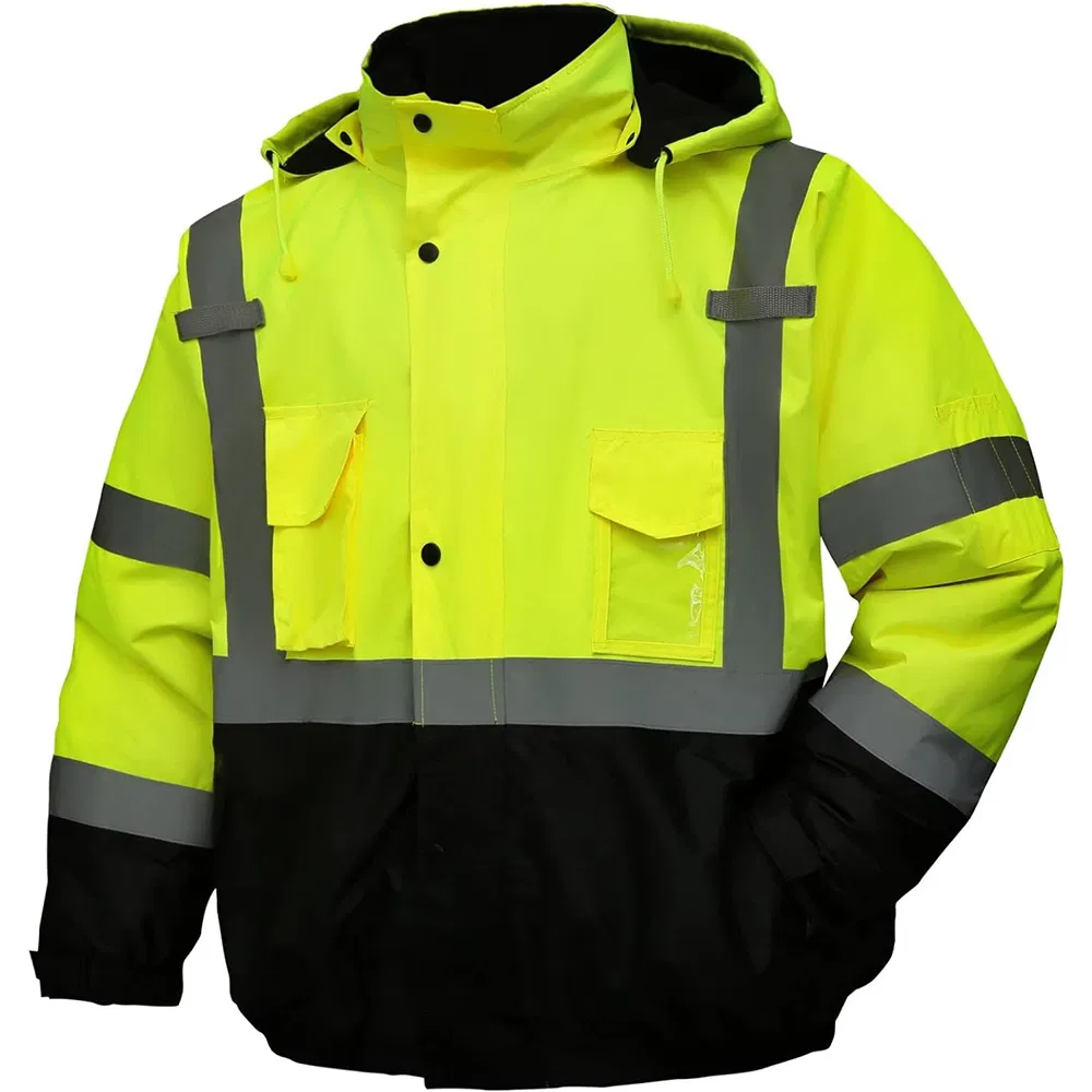 OEM Waterproof Windproof Reflective Safety Jacket 3-in-1 with Removable Fleece Liner Raincoat