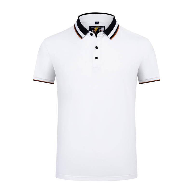 Summer High-End Fashion Ice Skin Paul Polyester Cotton Short-Sleeved Lapel Polo Shirt