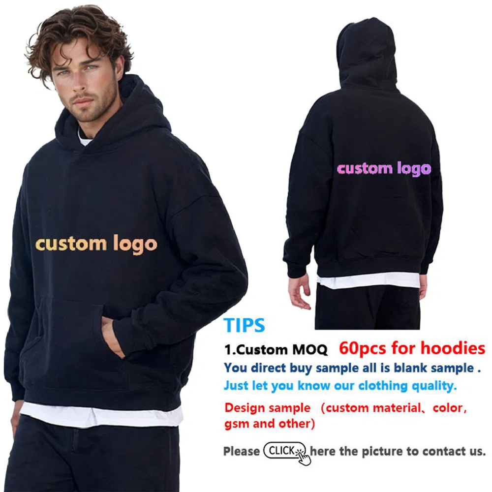 Custom Printing 460GSM Thick French Terry Heavyweight Oversize Cropped Boxy Men's Hoodie