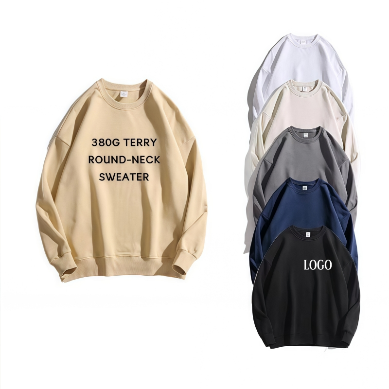 High Quality Men's Soft Cotton Heavy Weight Fleece Crewneck Hoodie Sweatshirt