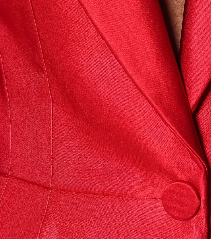 Silk-Blend Satin Blazer Detail