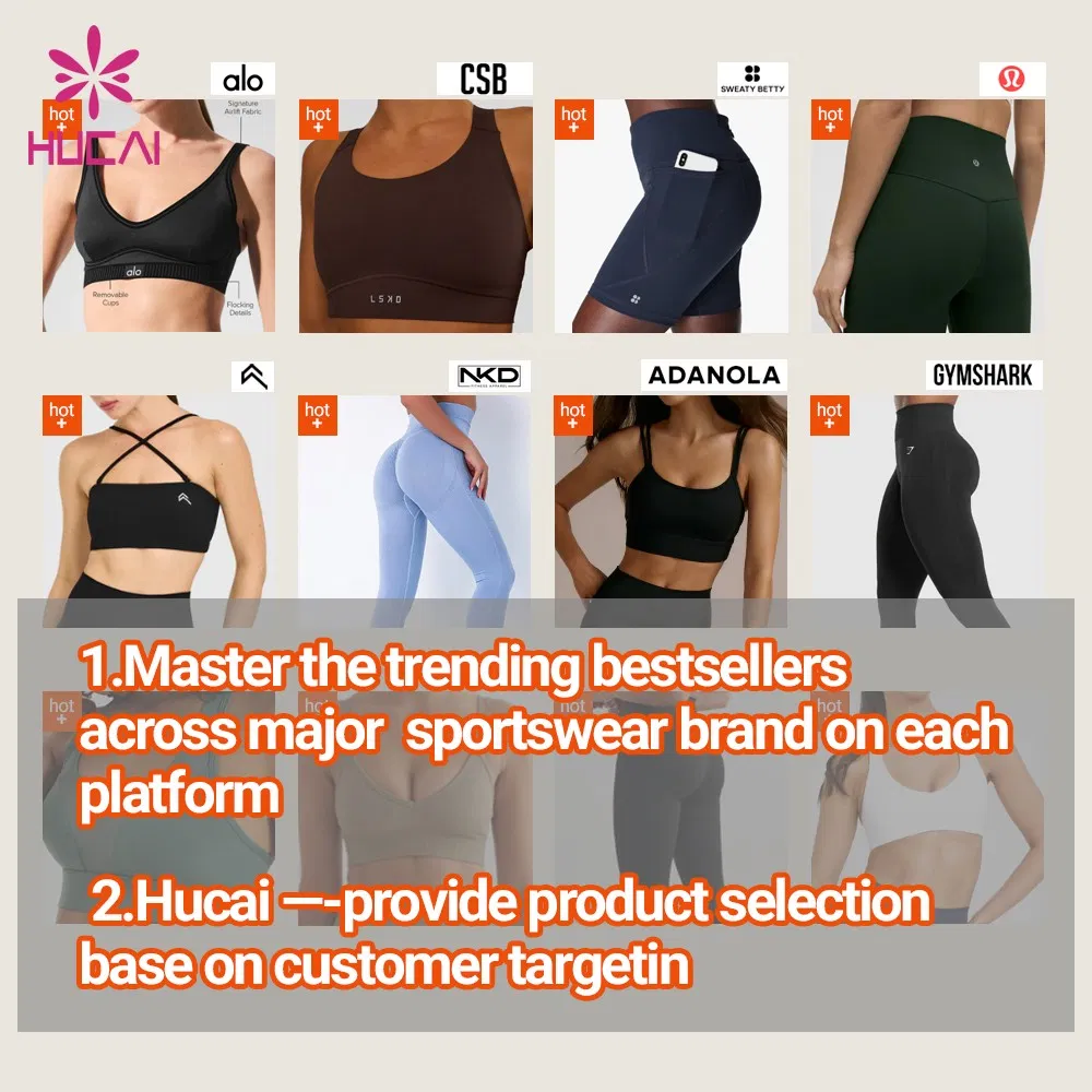 ODM Hucai Custom V Shape High Waist Flare High Waist Push up Butt Lift Workout Fitness Gym Sports Yoga Leggings Women