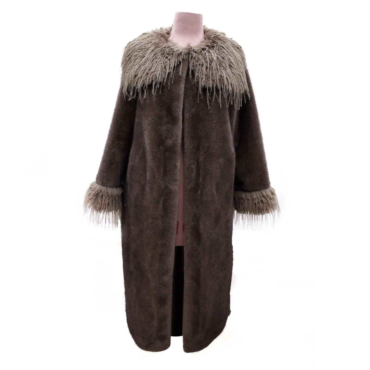 2025 Winter New Retro Fringed Eco-Friendly Faux Mink Coat