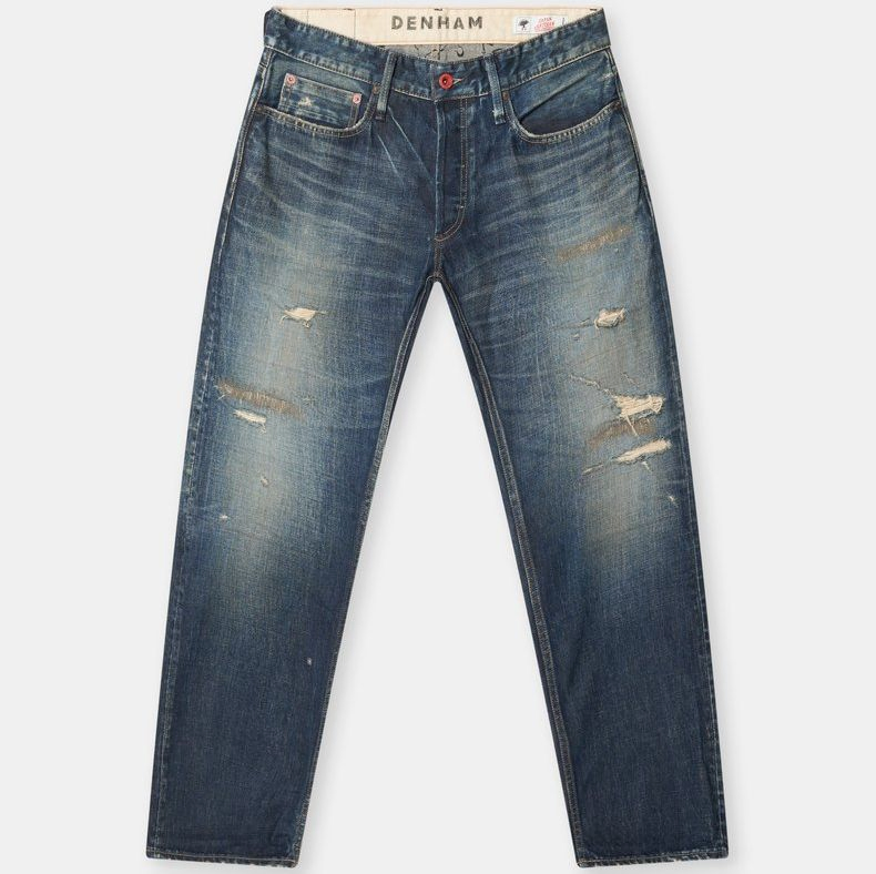 Classic Blue Jeans with Distressed Detailing for Everyday Wear