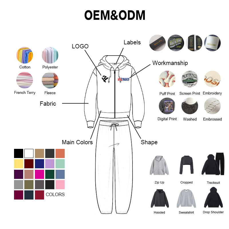 Unisex Custom Logo Crewneck Hoodie Sweatshirt Streetwear Pullover