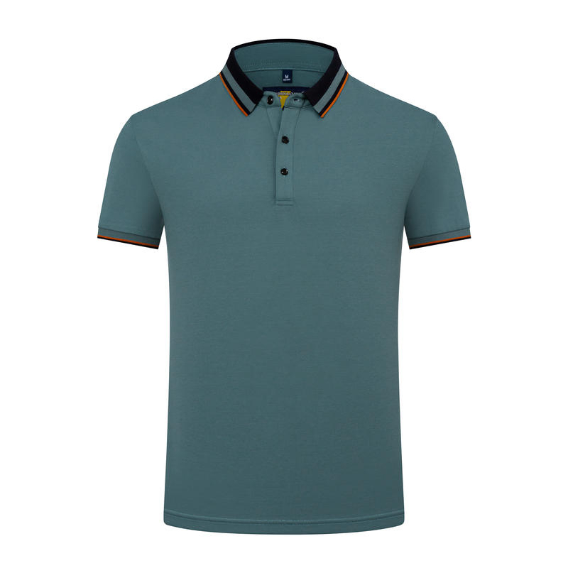 Summer High-End Fashion Ice Skin Paul Polyester Cotton Short-Sleeved Lapel Polo Shirt