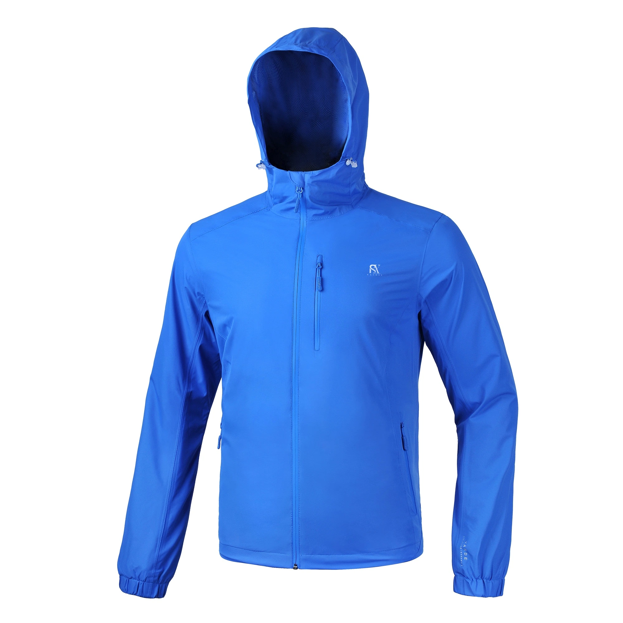 Men Waterproof Windproof Breathable Jacket with Hoody Windbreaker Lightweight Clothes Rain Jacket with Mesh Lining