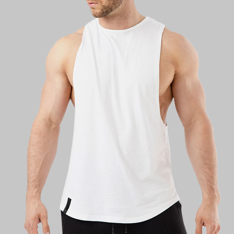 High Quality Oversized Running Sweat Muscle Tank Top for Men Custom Logo Cotton Blank Sleeveless Sports Gym T-Shirt