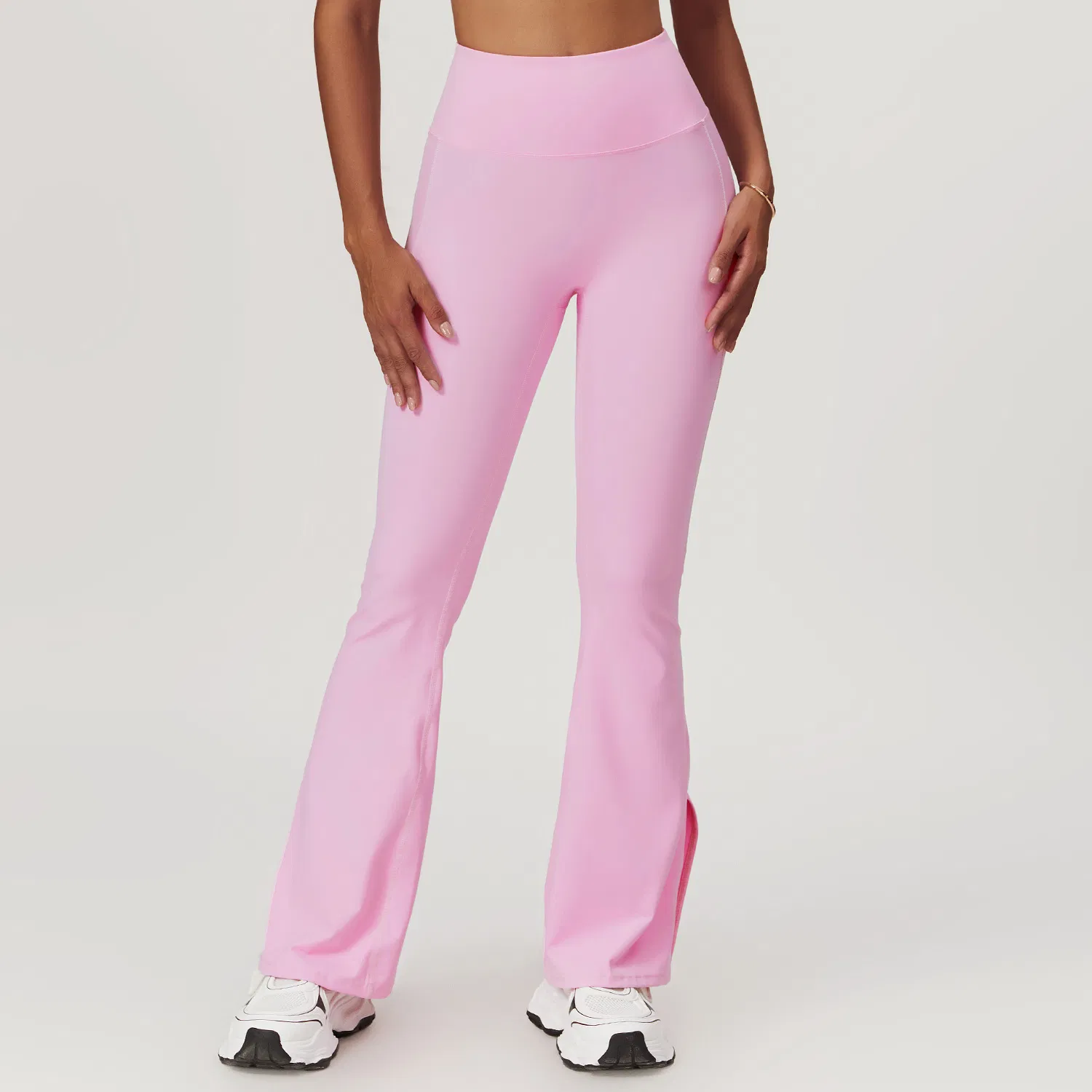 Casual Tight-Fitting Nude High-Waisted Yoga Leggings Running Fitness Wide Leg Flared Pants