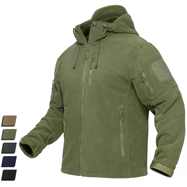 Conmr Tactical Fleece Jacket Men's Windproof Warm Outdoor Coat