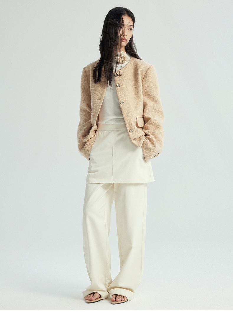 Korean Style Fake Two-Piece Skirt Pants Women's Long Straight Leg Pants