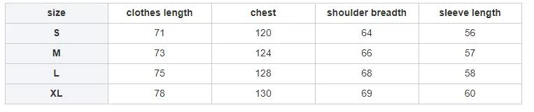 Size Information Chart